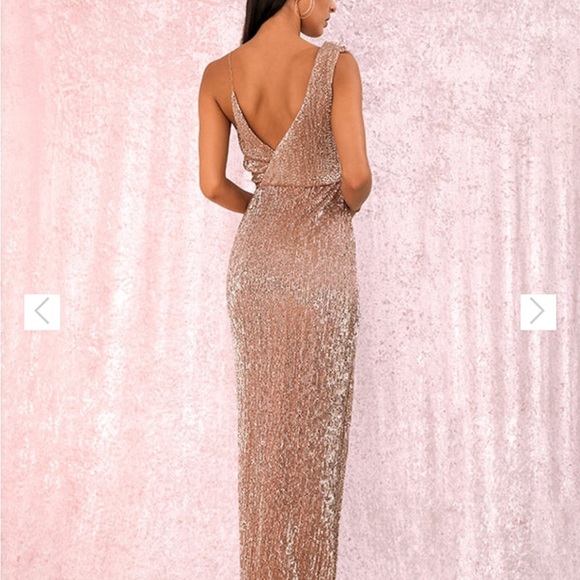 CHAMPAGNE SEQUIN DRESS - Picture 3 of 6